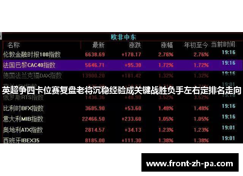 英超争四卡位赛复盘老将沉稳经验成关键战胜负手左右定排名走向